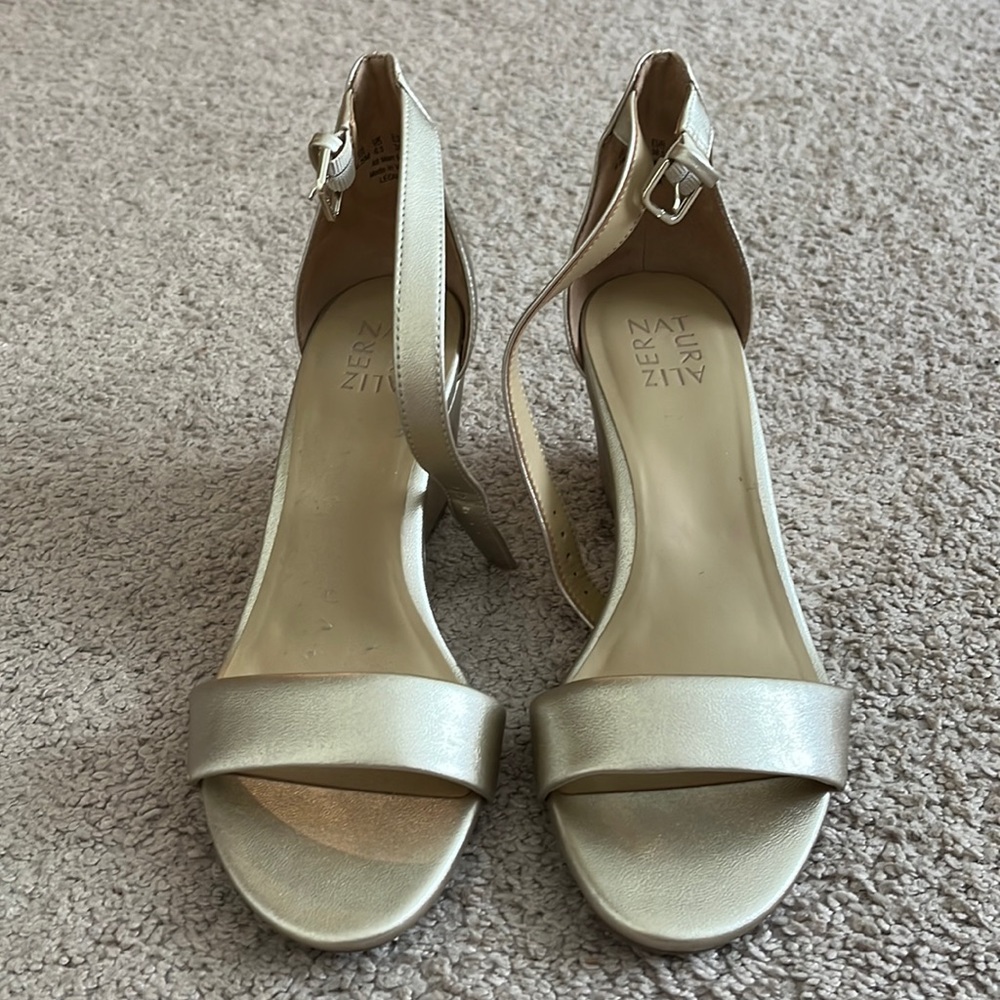 Naturalizer gold strap wedge heels